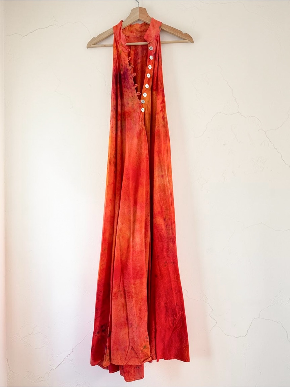 Organic Handmade Tie Dyed Kaftan Maxi Dress - Picture 3 of 7